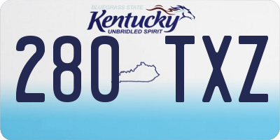 KY license plate 280TXZ