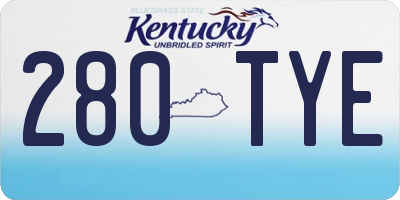 KY license plate 280TYE