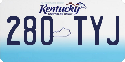 KY license plate 280TYJ