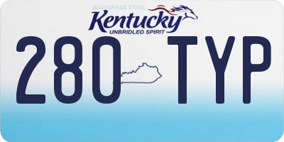 KY license plate 280TYP