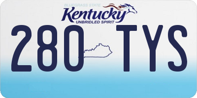 KY license plate 280TYS