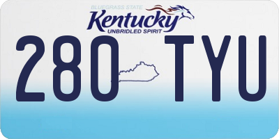 KY license plate 280TYU