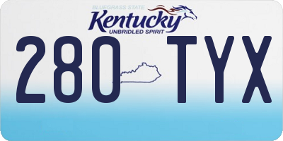 KY license plate 280TYX