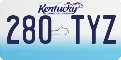 KY license plate 280TYZ