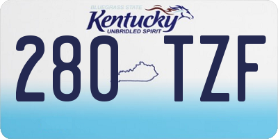 KY license plate 280TZF