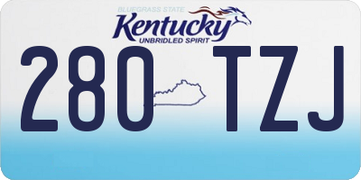 KY license plate 280TZJ