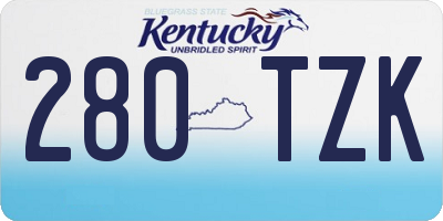 KY license plate 280TZK