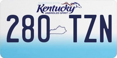 KY license plate 280TZN