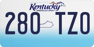 KY license plate 280TZO