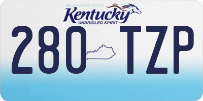 KY license plate 280TZP