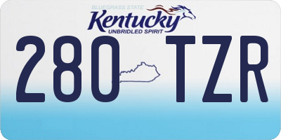 KY license plate 280TZR