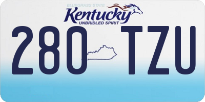 KY license plate 280TZU