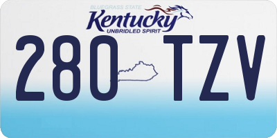 KY license plate 280TZV