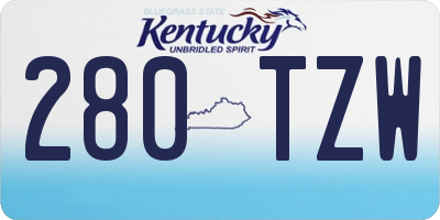 KY license plate 280TZW
