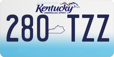 KY license plate 280TZZ