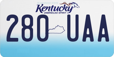 KY license plate 280UAA