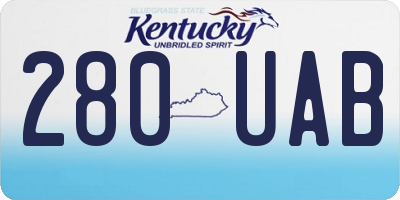 KY license plate 280UAB