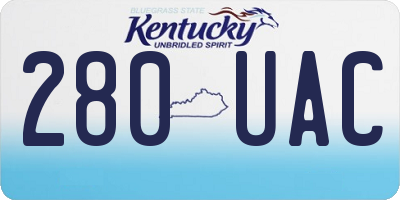 KY license plate 280UAC