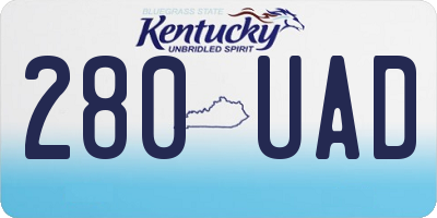 KY license plate 280UAD