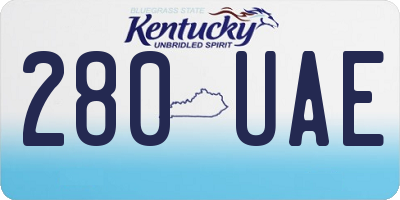 KY license plate 280UAE