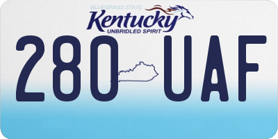 KY license plate 280UAF