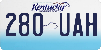 KY license plate 280UAH