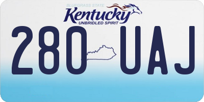 KY license plate 280UAJ