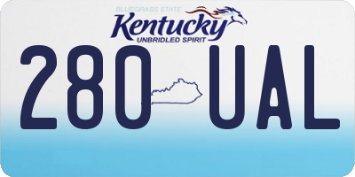 KY license plate 280UAL