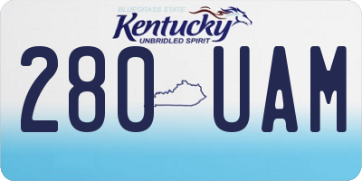 KY license plate 280UAM