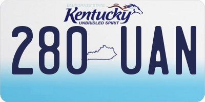 KY license plate 280UAN