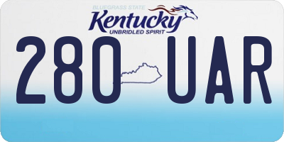 KY license plate 280UAR