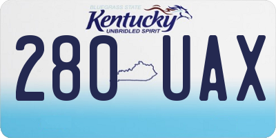 KY license plate 280UAX