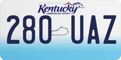 KY license plate 280UAZ