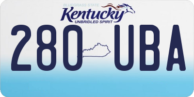 KY license plate 280UBA