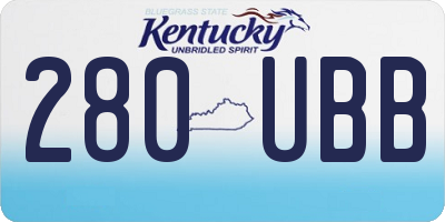 KY license plate 280UBB