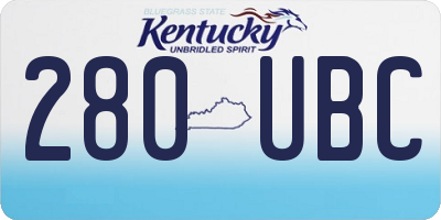 KY license plate 280UBC