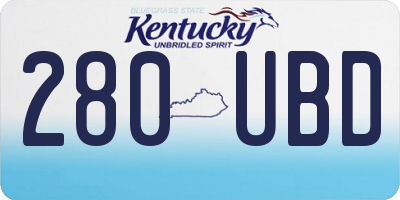KY license plate 280UBD