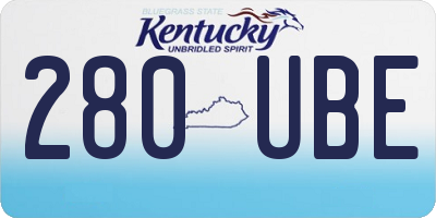 KY license plate 280UBE