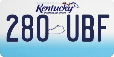 KY license plate 280UBF