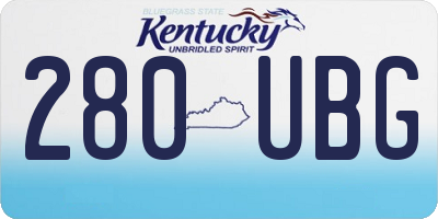 KY license plate 280UBG