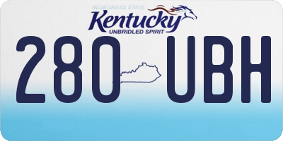 KY license plate 280UBH
