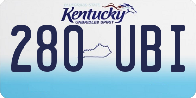 KY license plate 280UBI