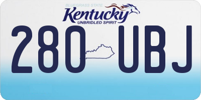 KY license plate 280UBJ