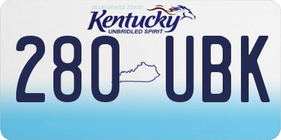 KY license plate 280UBK