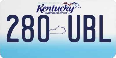 KY license plate 280UBL