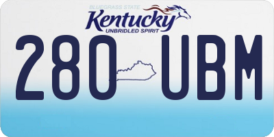 KY license plate 280UBM