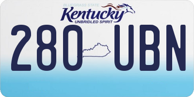 KY license plate 280UBN