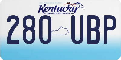 KY license plate 280UBP