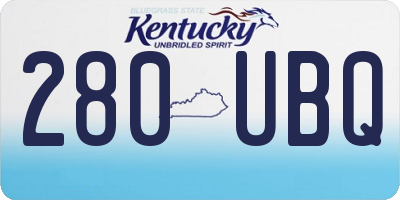 KY license plate 280UBQ