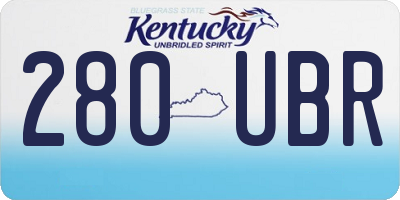 KY license plate 280UBR